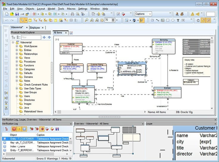 Toad Data Modeler screenshot - 10 Beste Datenbank-Design-Tools im Test 2026