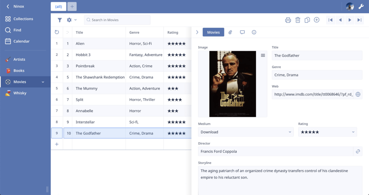 Ninox screenshot - 10 meilleurs fournisseurs de base de données en tant que service en 2026