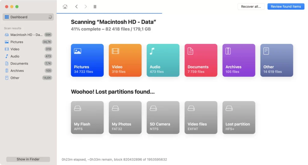 Clever Files screenshot - Top 10 des logiciels de récupération de données expliqués
