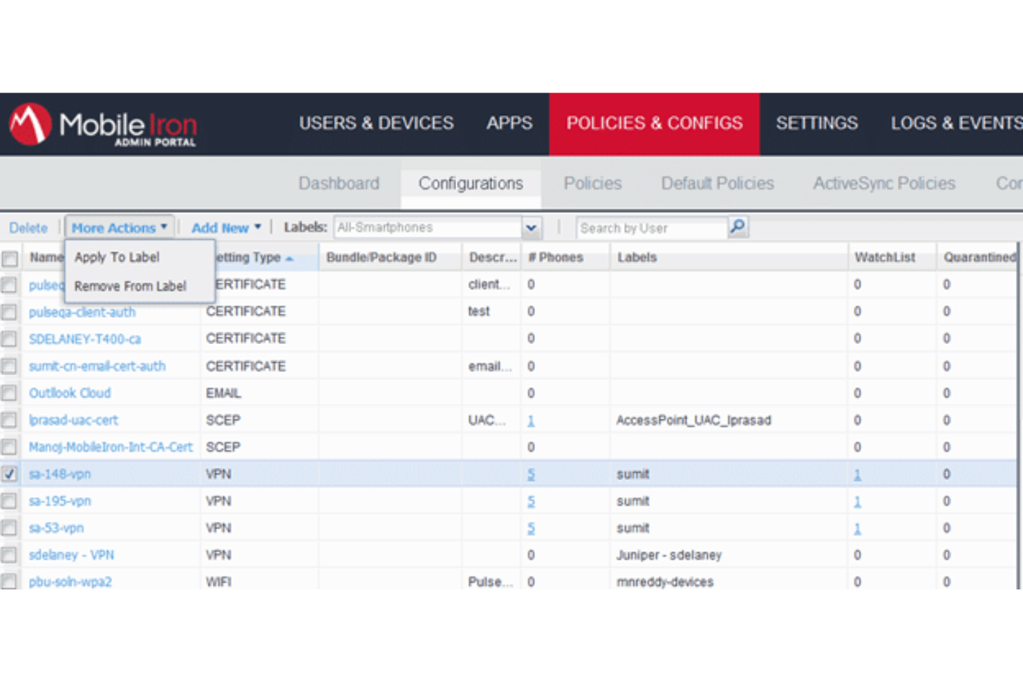 MobileIron screenshot - 10 Meilleurs Outils de Gestion de la Mobilité d’Entreprise en 2026