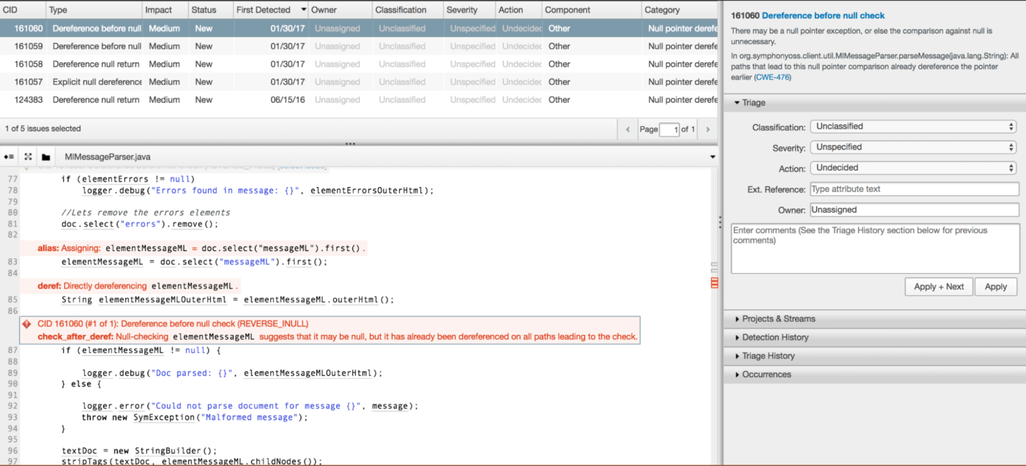 Synopsys Coverity screenshot - 20 meilleurs outils d’analyse de code en 2026