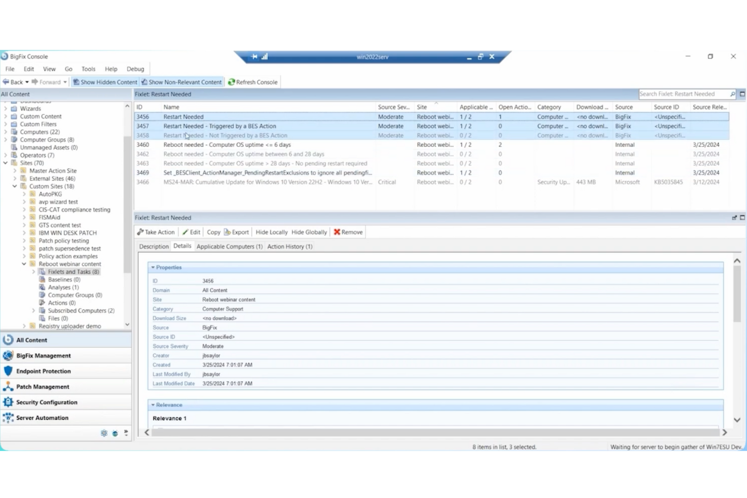 HCL BigFix screenshot - 10 meilleurs logiciels de gestion des endpoints en 2026