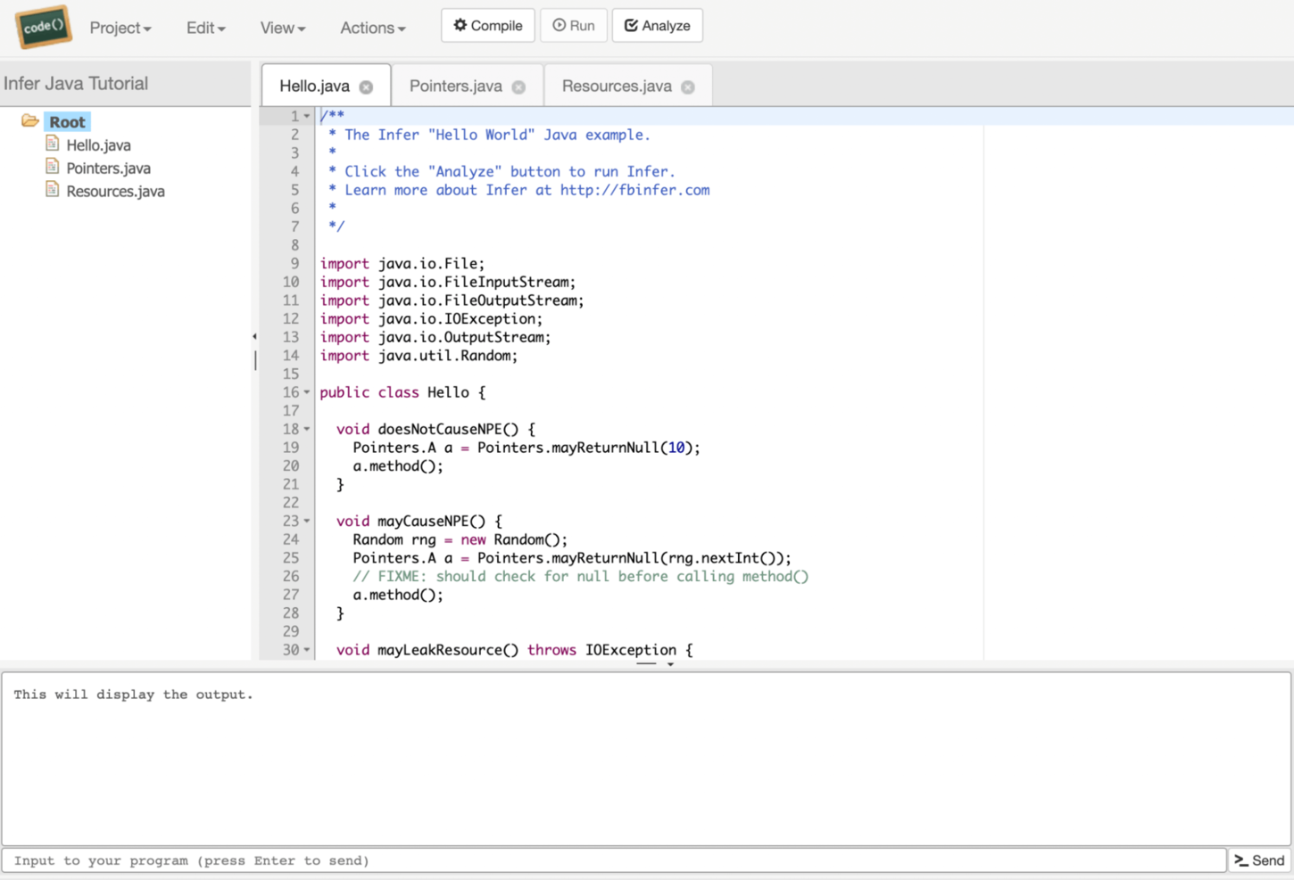 Infer screenshot - 20 meilleurs outils d’analyse de code en 2026