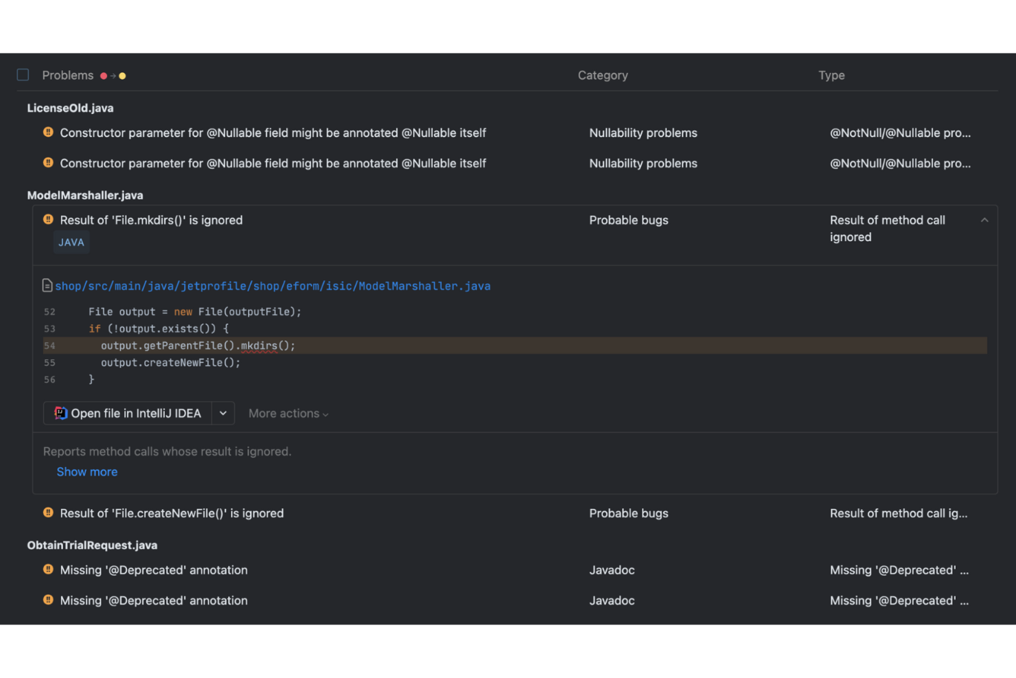 Qodana screenshot - 20 meilleurs outils d’analyse de code en 2026