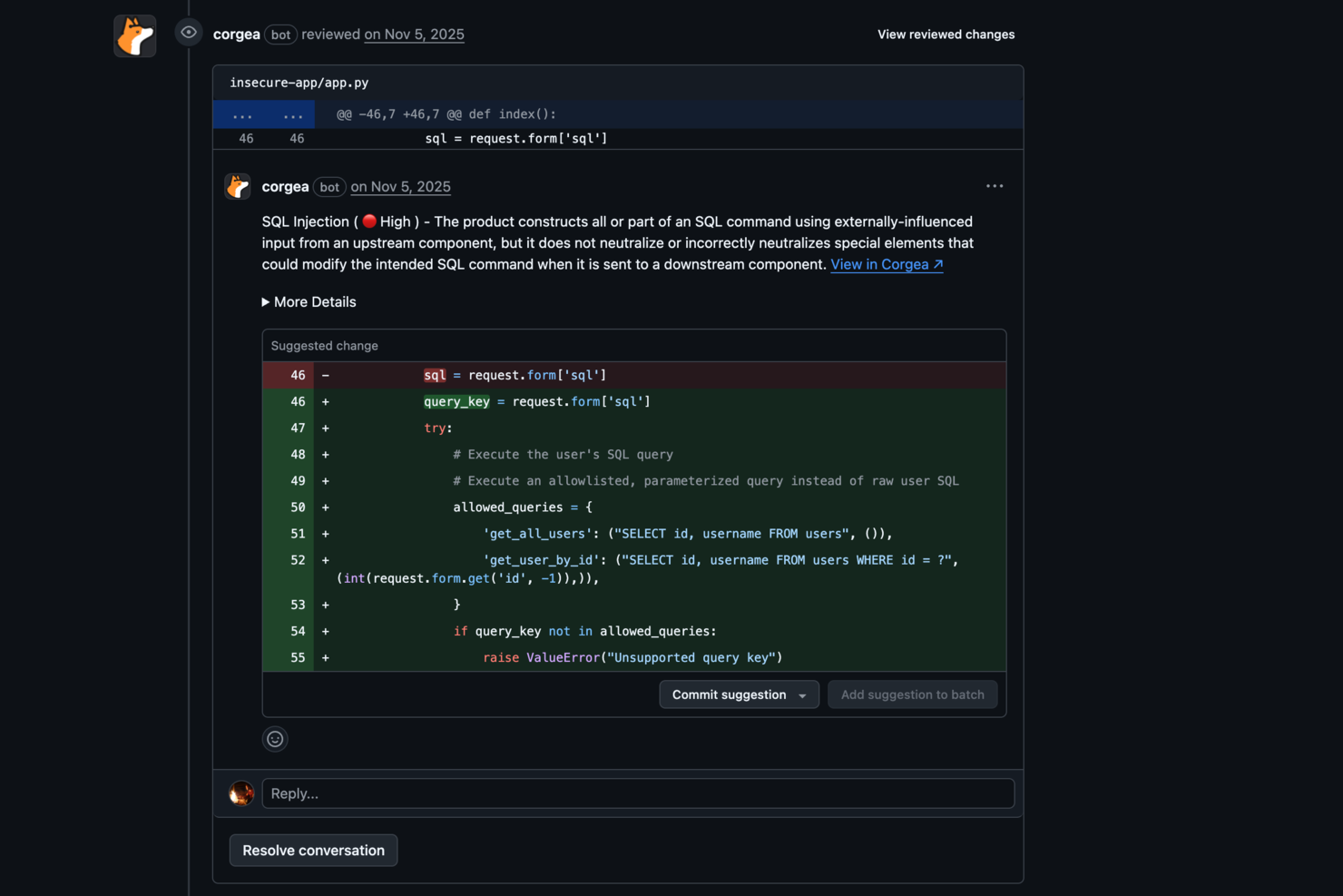 Corgea screenshot - 20 Beste Code-Analyse-Tools im Jahr 2026