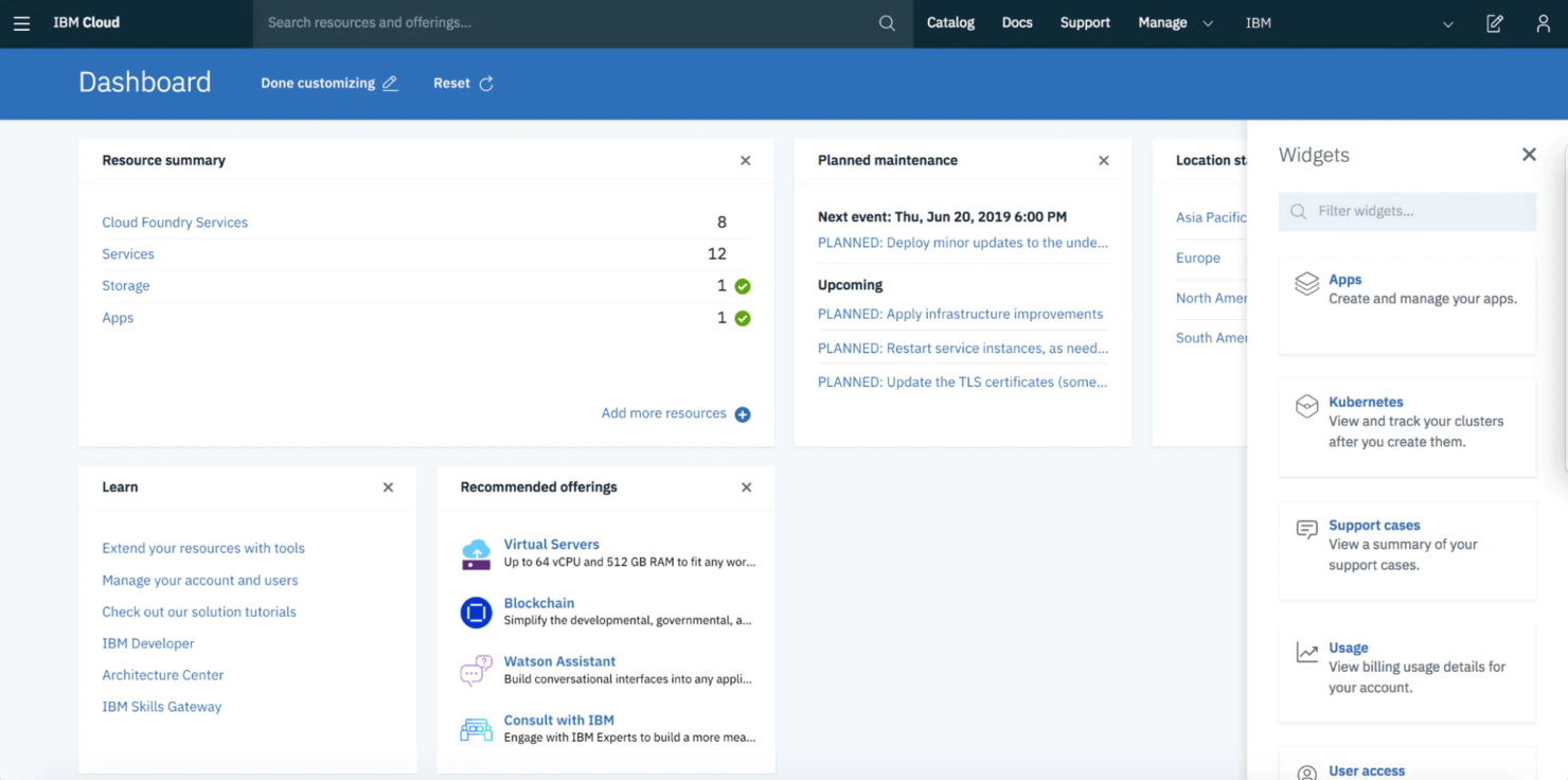 IBM Cloud screenshot - Les 10 meilleures plateformes Cloud en tant que service de 2026