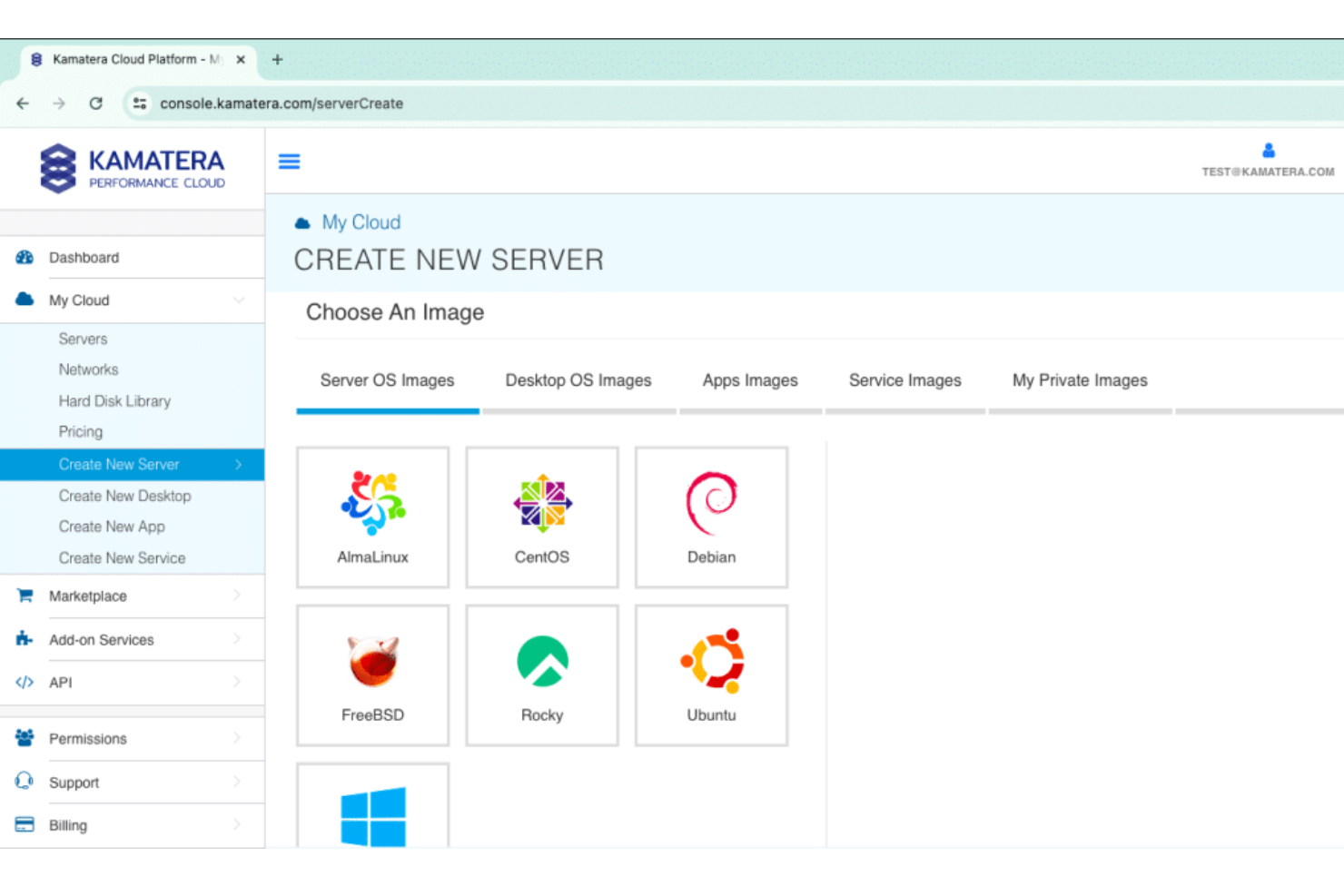 Kamatera screenshot - Les 10 meilleures plateformes Cloud en tant que service de 2026