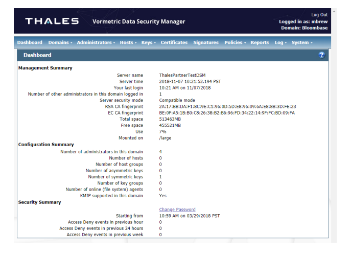 Vormetric Data Security Platform screenshot - 10 meilleurs outils de gestion de clés de chiffrement à adopter en 2026