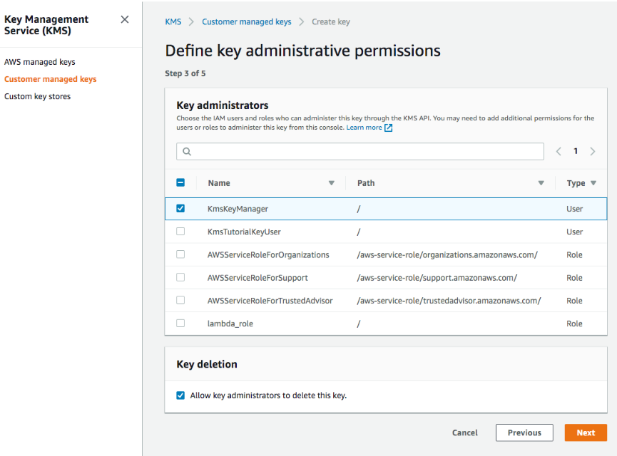 AWS Key Management Service screenshot - 10 meilleurs outils de gestion de clés de chiffrement à adopter en 2026
