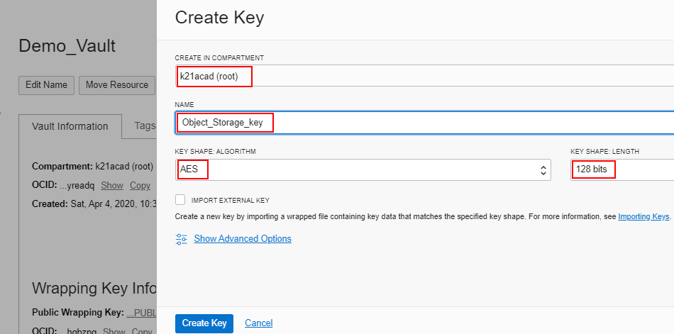 Oracle Cloud Infrastructure Vault screenshot - 10 meilleurs outils de gestion de clés de chiffrement à adopter en 2026