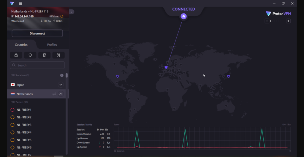 Proton VPN screenshot - Guide 2026 des 10 meilleurs VPN pour entreprises
