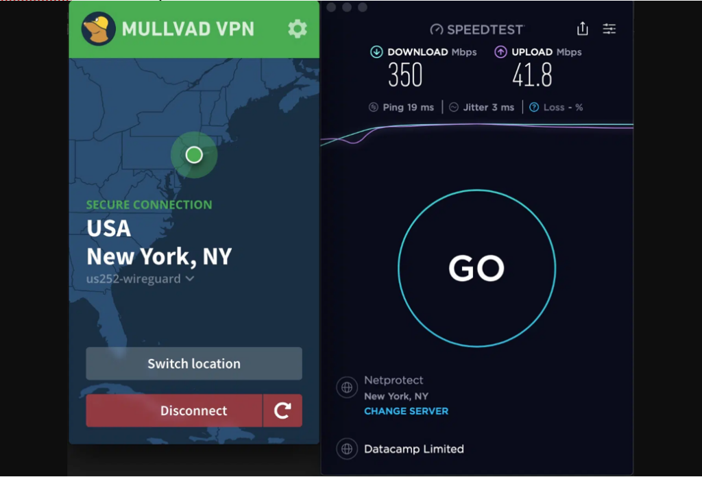 Mullvad VPN screenshot - 2026 Leitfaden zu den 10 besten Business-VPNs