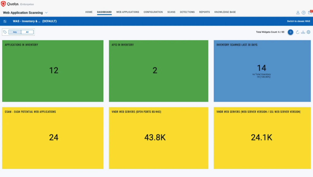 Qualys Web Application Scanning screenshot - Die 10 besten API-Sicherheitstools: Vollständiger Leitfaden 2026