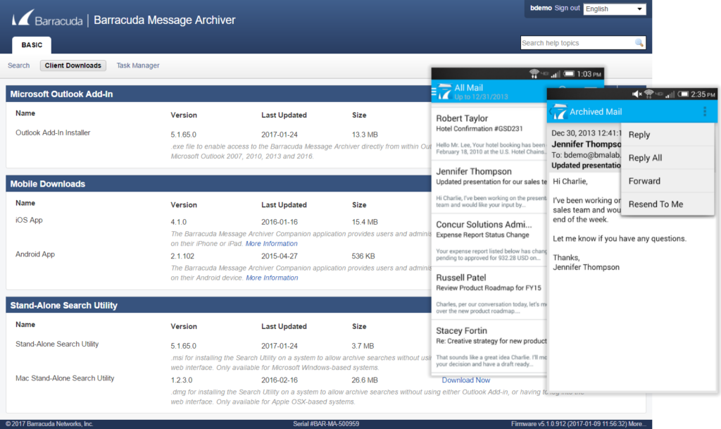 Barracuda Message Archiver screenshot - Héros de la Boîte de Réception : 10 Meilleurs Logiciels d’Archivage des Emails en 2026