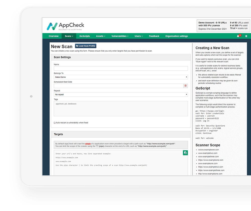 AppCheck screenshot - 10 meilleurs outils DAST passés en revue en 2026