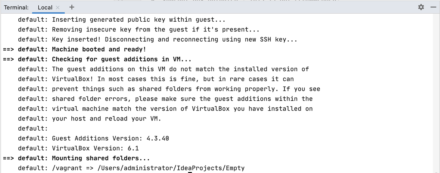 Vagrant screenshot - 1 Meilleurs Outils de Gestion de Configuration de 2026