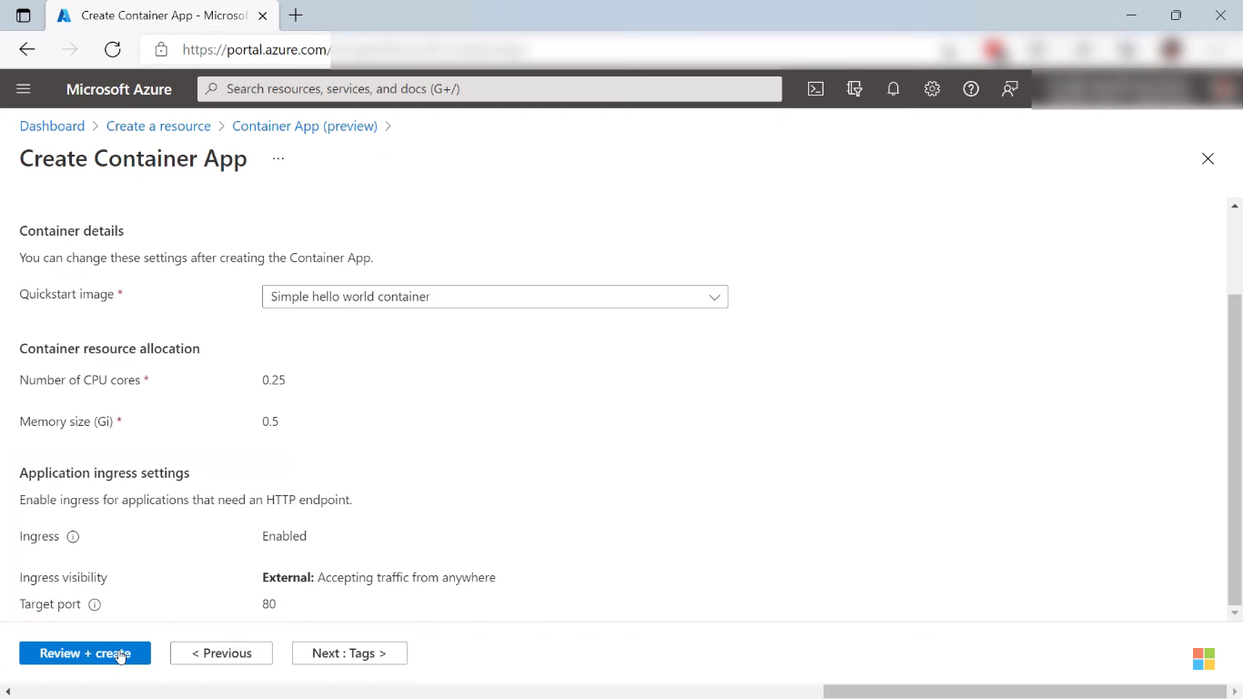 Azure Container Apps screenshot - 10 Meilleurs Logiciels de Conteneurisation Passés en Revue en 2026