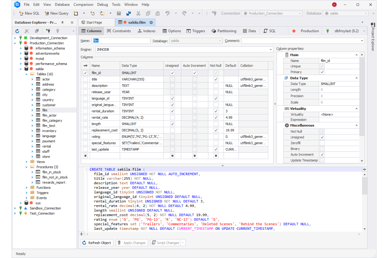 dbForge Studio for MySQL screenshot - 10 beste Datenbankverwaltungssoftwares 2026