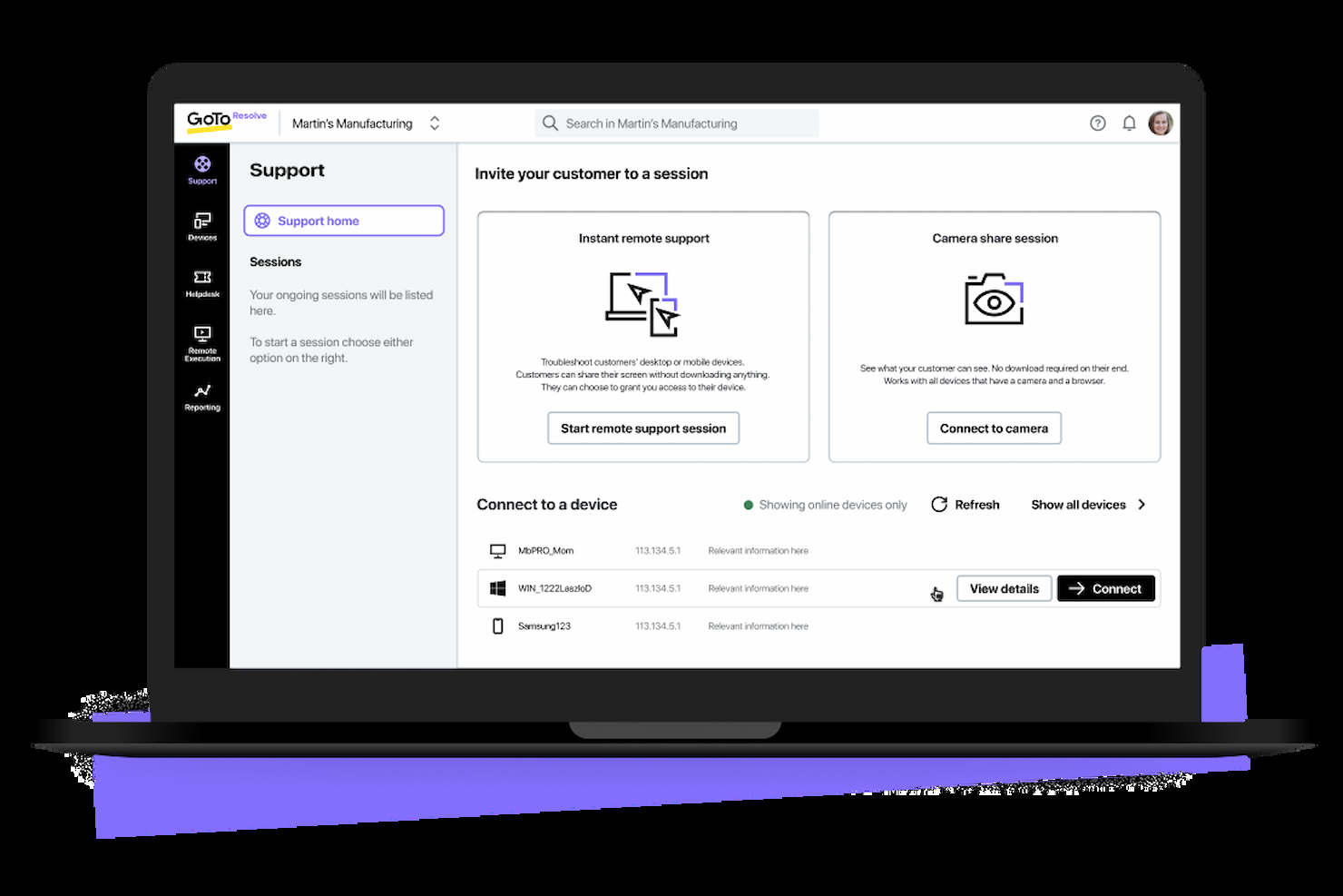 GoTo Resolve screenshot - Les 10 meilleurs logiciels de support à distance pour les équipes informatiques en 2026