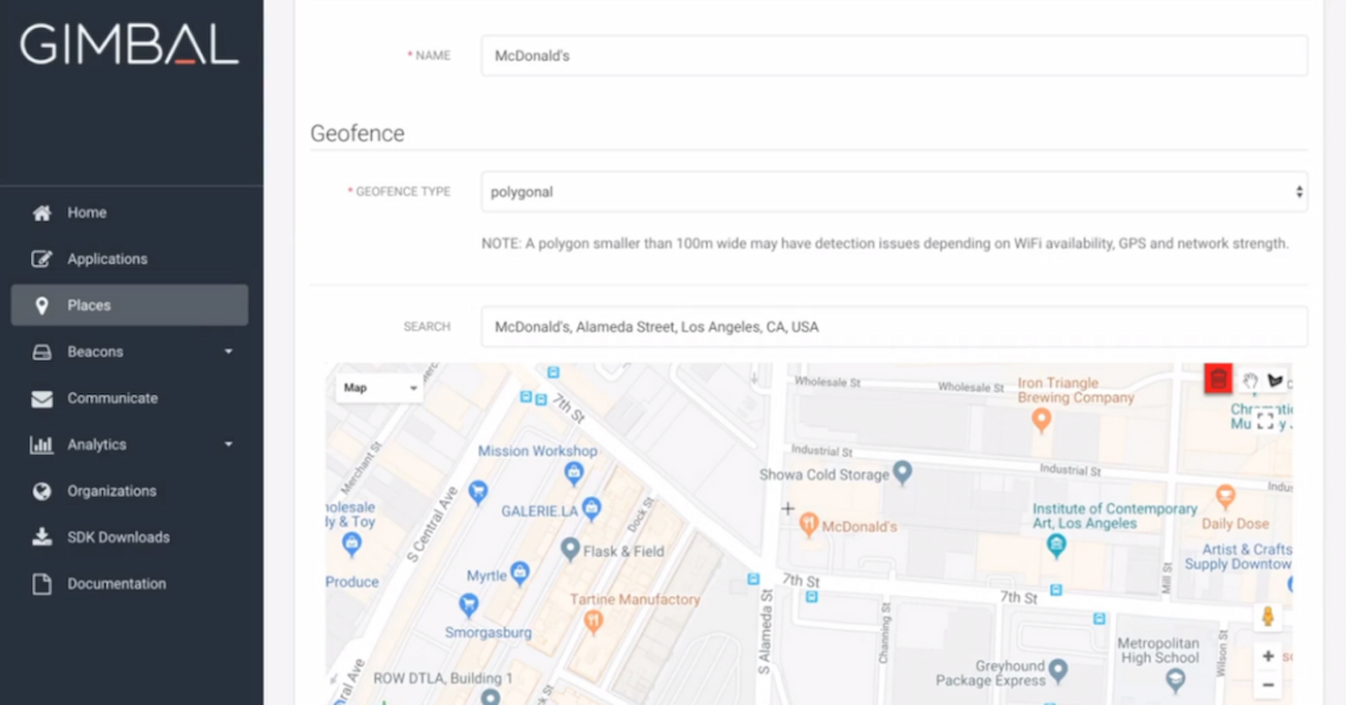 Gimbal Location Platform screenshot - Zukunft gestalten: 10 beste Geofencing-Softwarelösungen 2026