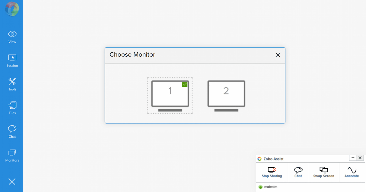 Zoho Assist screenshot - Les 10 meilleurs logiciels de support à distance pour les équipes informatiques en 2026