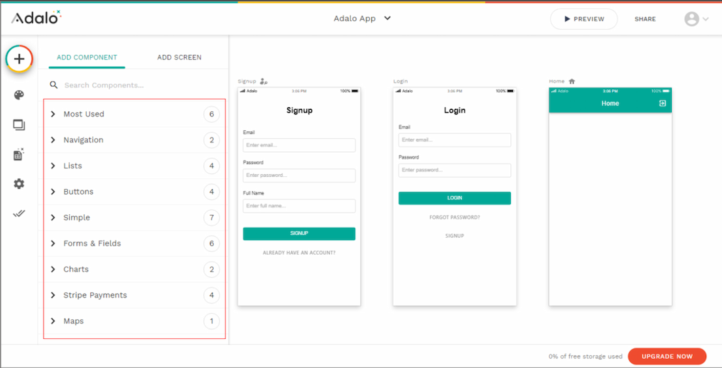 Adalo screenshot - 1 meilleures plateformes de développement sans code révélées en 2026