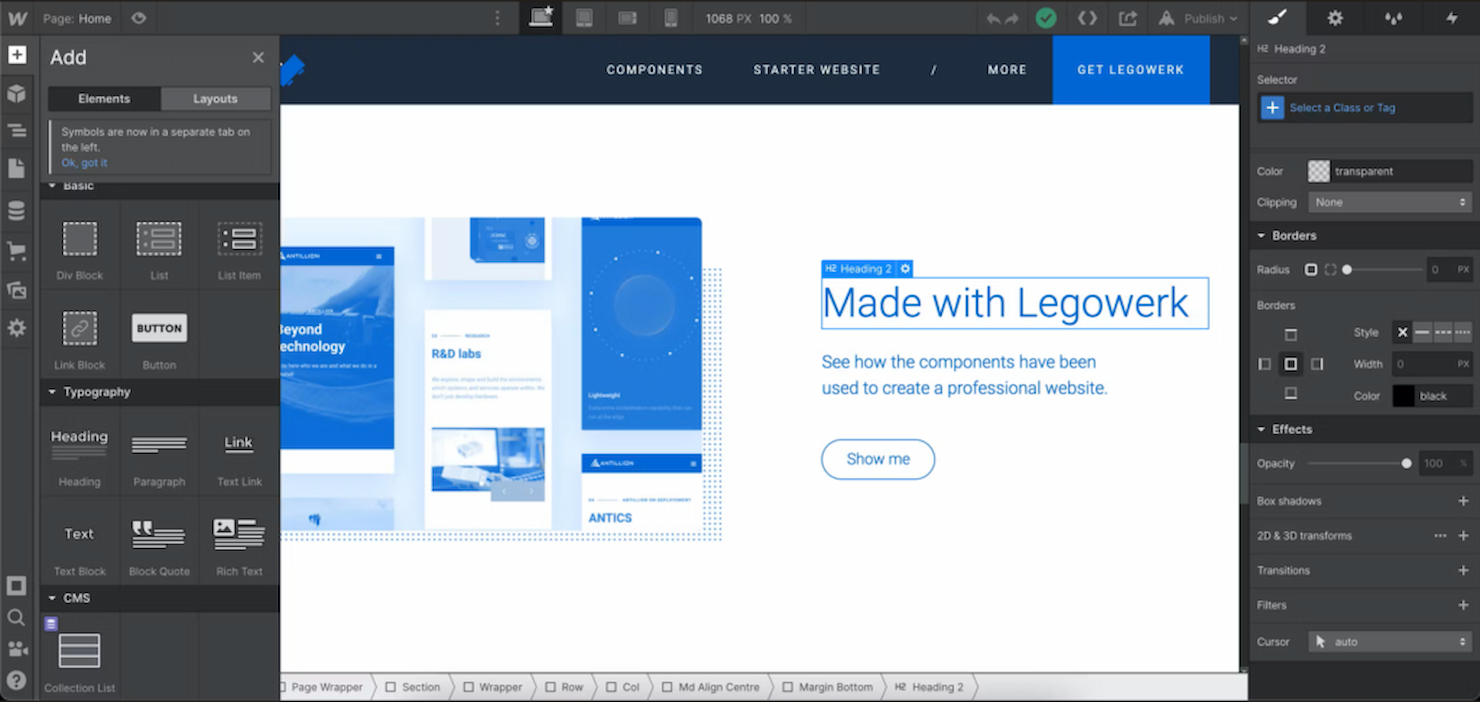 Webflow screenshot - 1 Beste No-Code-Entwicklungsplattformen Enthüllt Im Jahr 2026