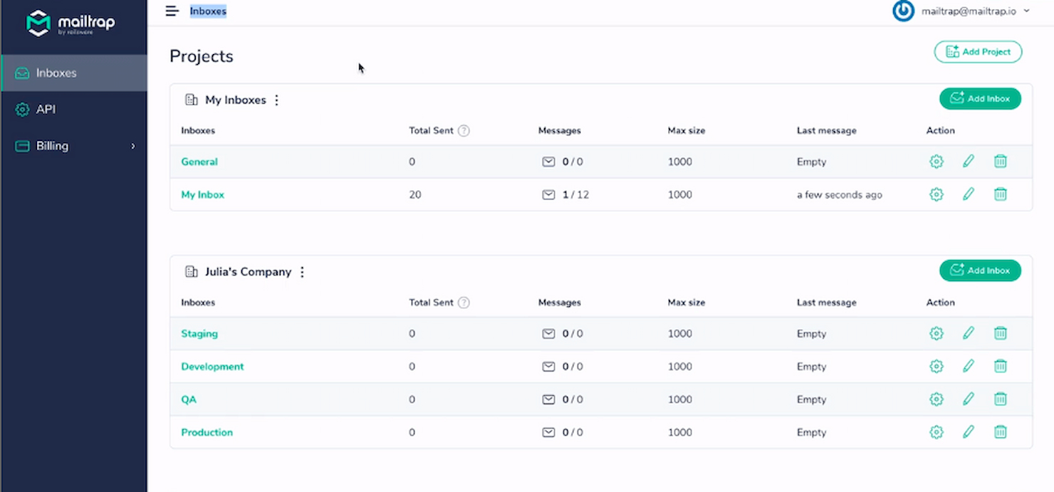 Mailtrap screenshot - 10 Beste E-Mail-Testtools für optimierte Zustellung im Jahr 2026
