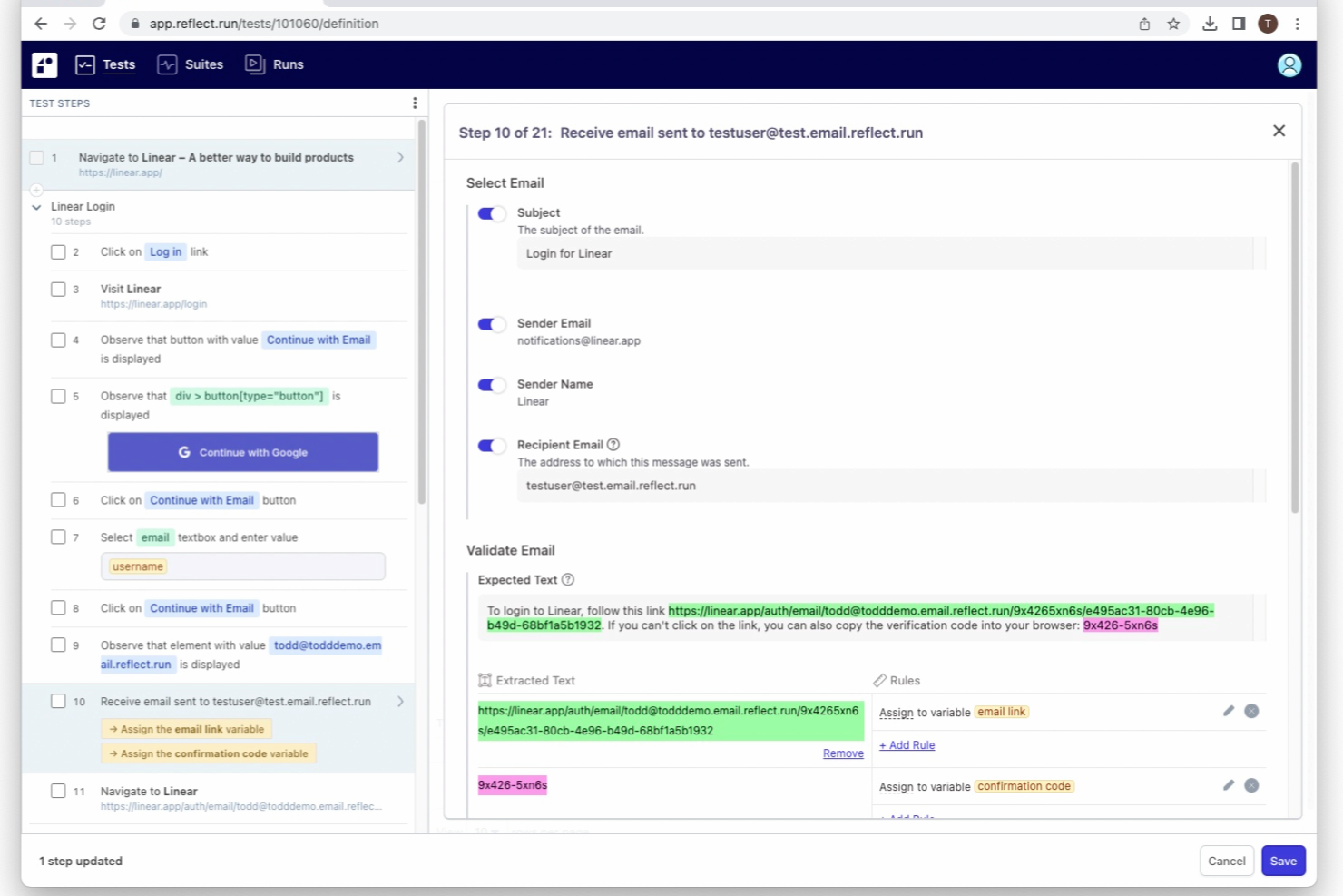 Reflect screenshot - 10 meilleurs outils de test d’e-mails pour une livraison optimisée en 2026