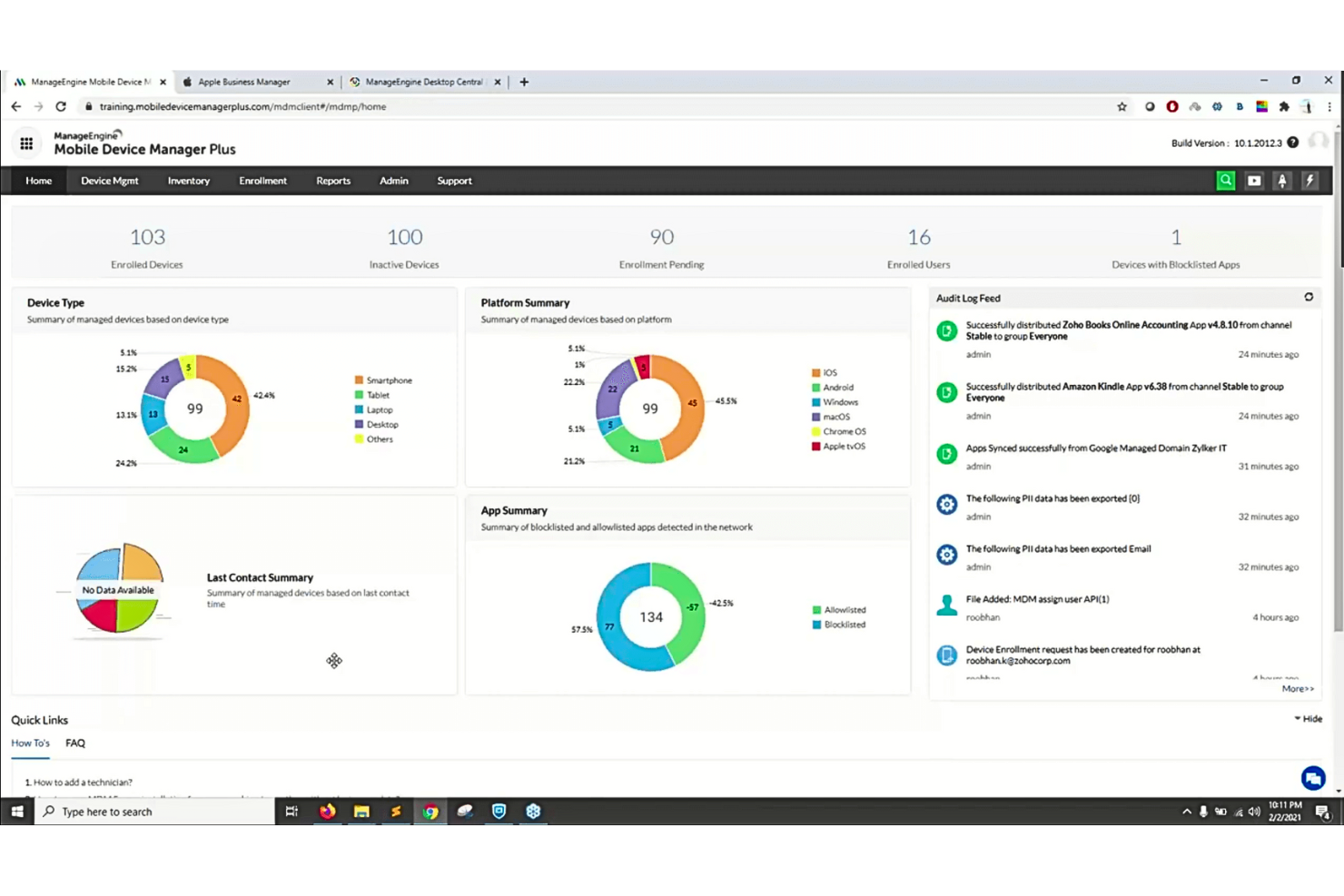 ManageEngine Mobile Device Manager Plus screenshot - Les 10 meilleures solutions logicielles MDM en 2026