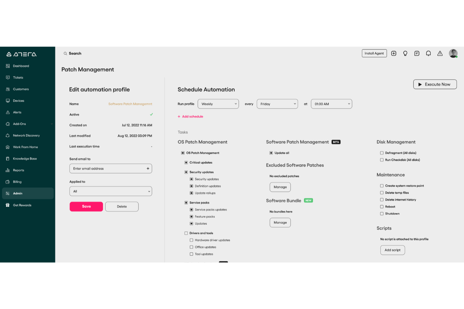 Atera screenshot - Guide du CTO : Les 25 meilleurs logiciels de gestion des actifs informatiques