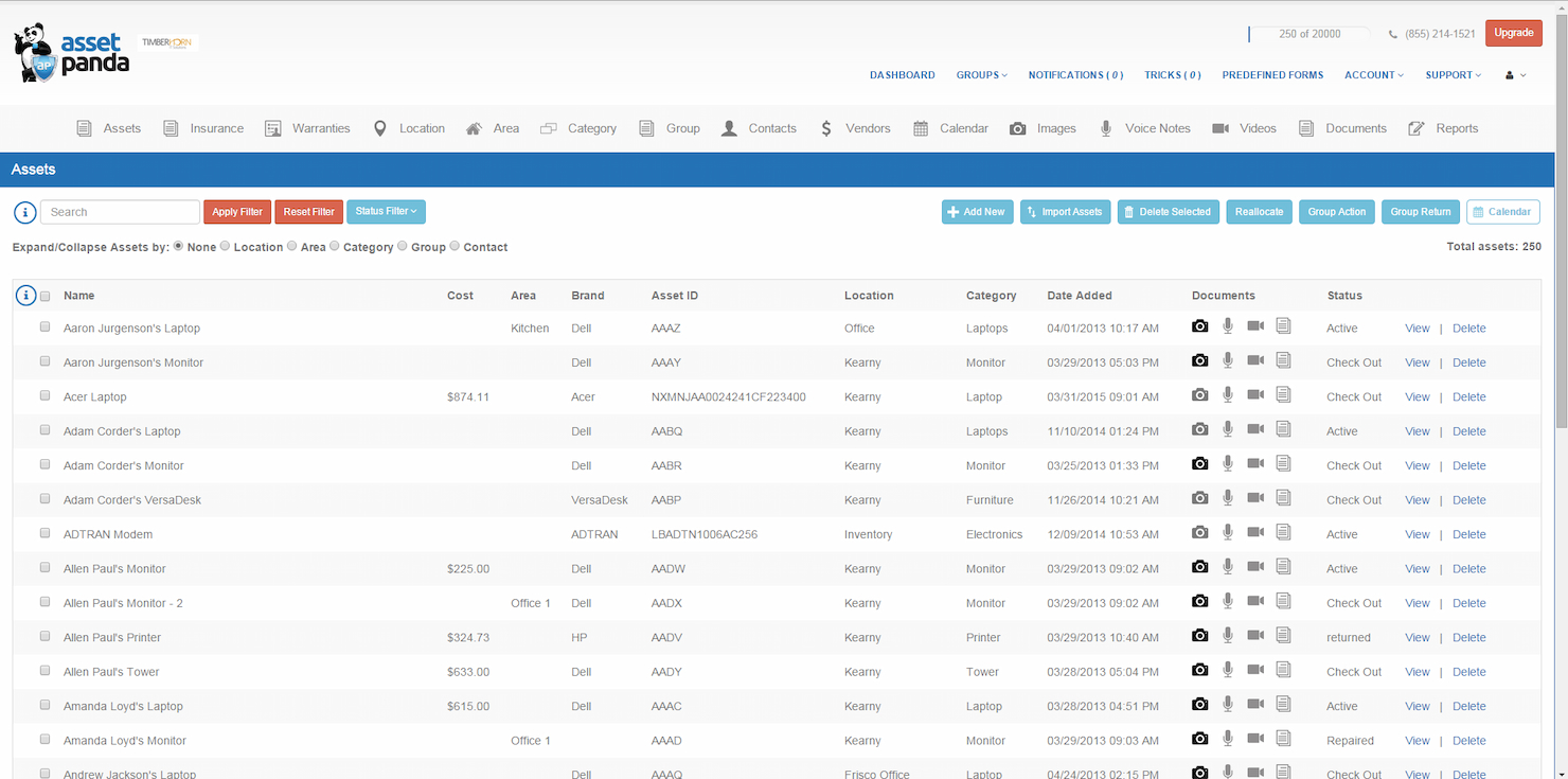 Asset Panda screenshot - 20 Beste Asset-Management-Software für IT-Teams im Jahr 2026