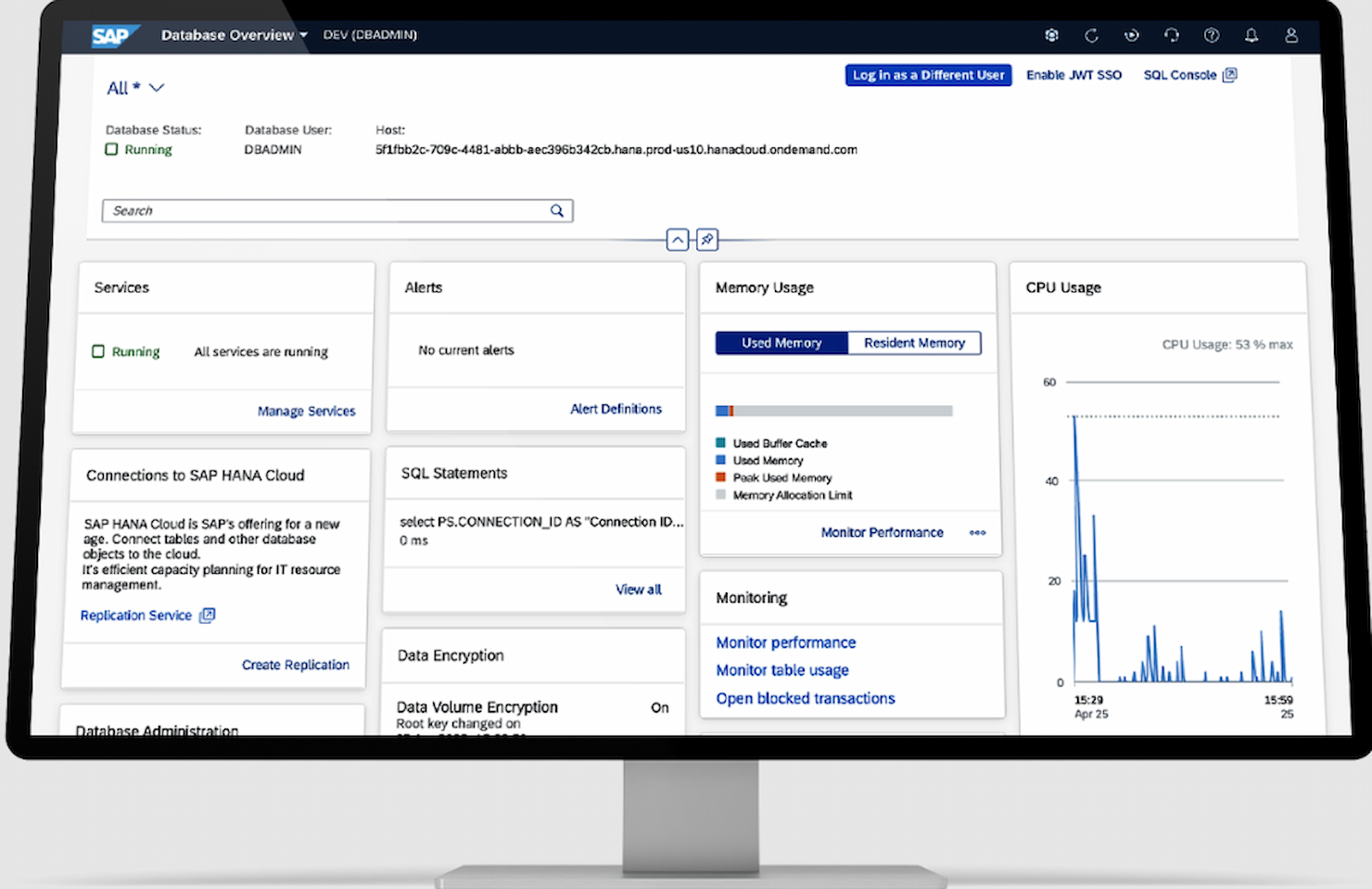 SAP HANA Cloud screenshot - Les 15 meilleures plateformes d’intelligence artificielle de 2026