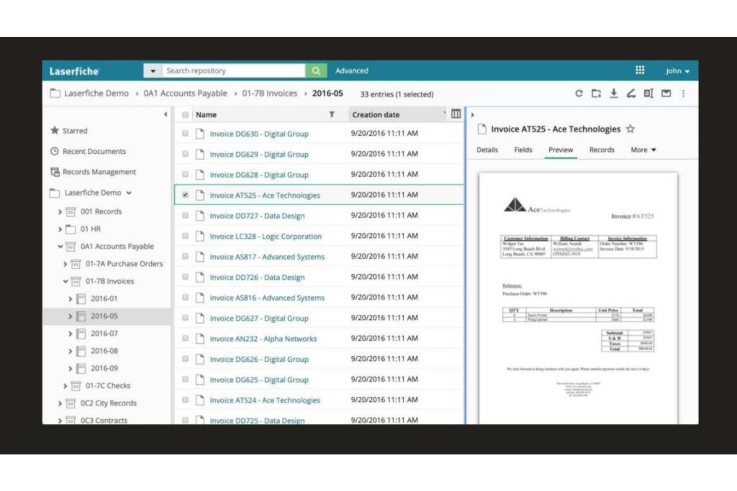 Laserfiche screenshot - 10 meilleurs logiciels d’automatisation des processus informatiques examinés en 2026