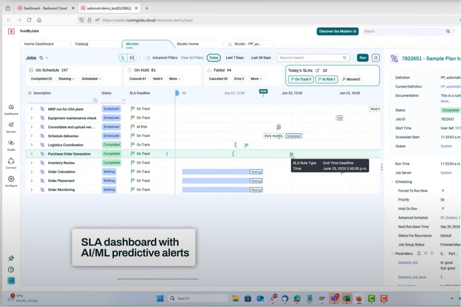 RunMyJobs by Redwood screenshot - 10 meilleurs logiciels d’automatisation des processus informatiques examinés en 2026