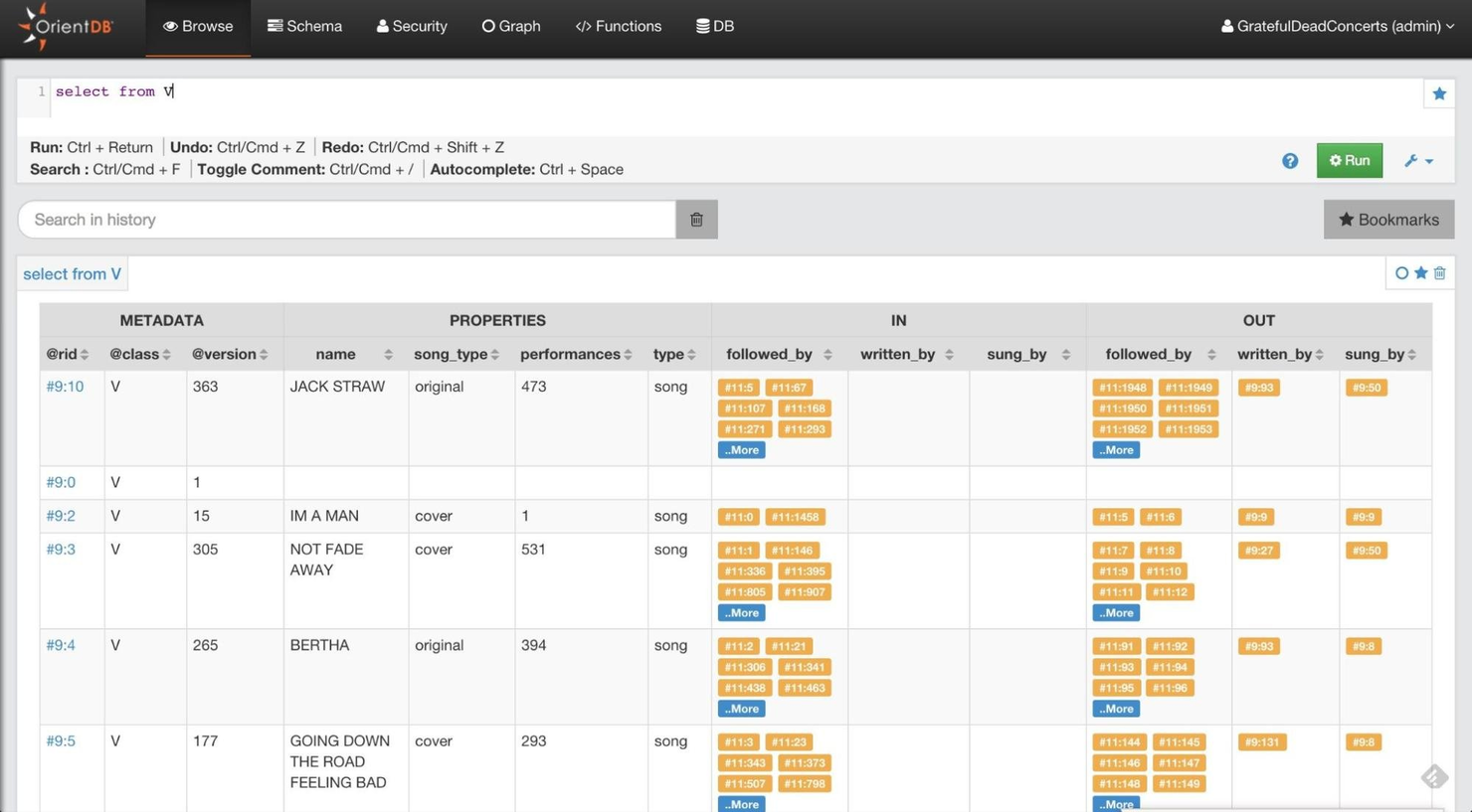 OrientDB screenshot - 12 meilleures bases de données NoSQL examinées pour 2026