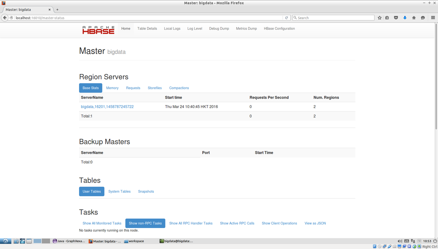 HBase screenshot - 12 meilleures bases de données NoSQL examinées pour 2026