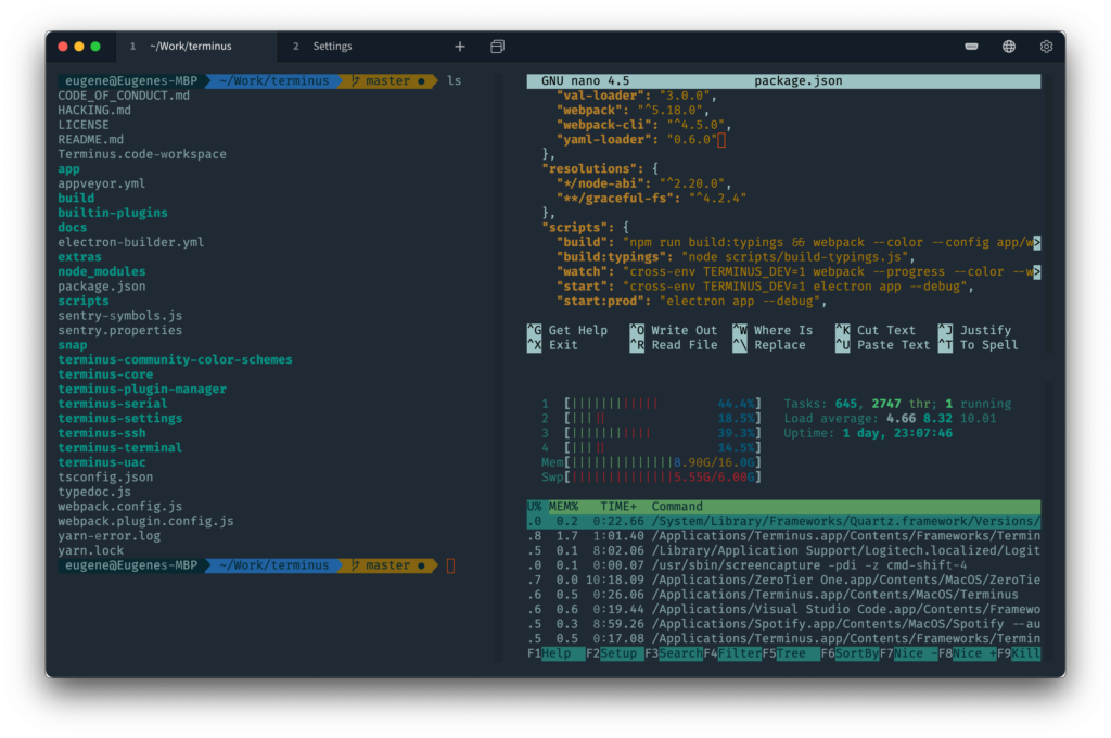 Tabby screenshot - 15 Meilleurs Émulateurs de Terminal Passés en Revue en 2026