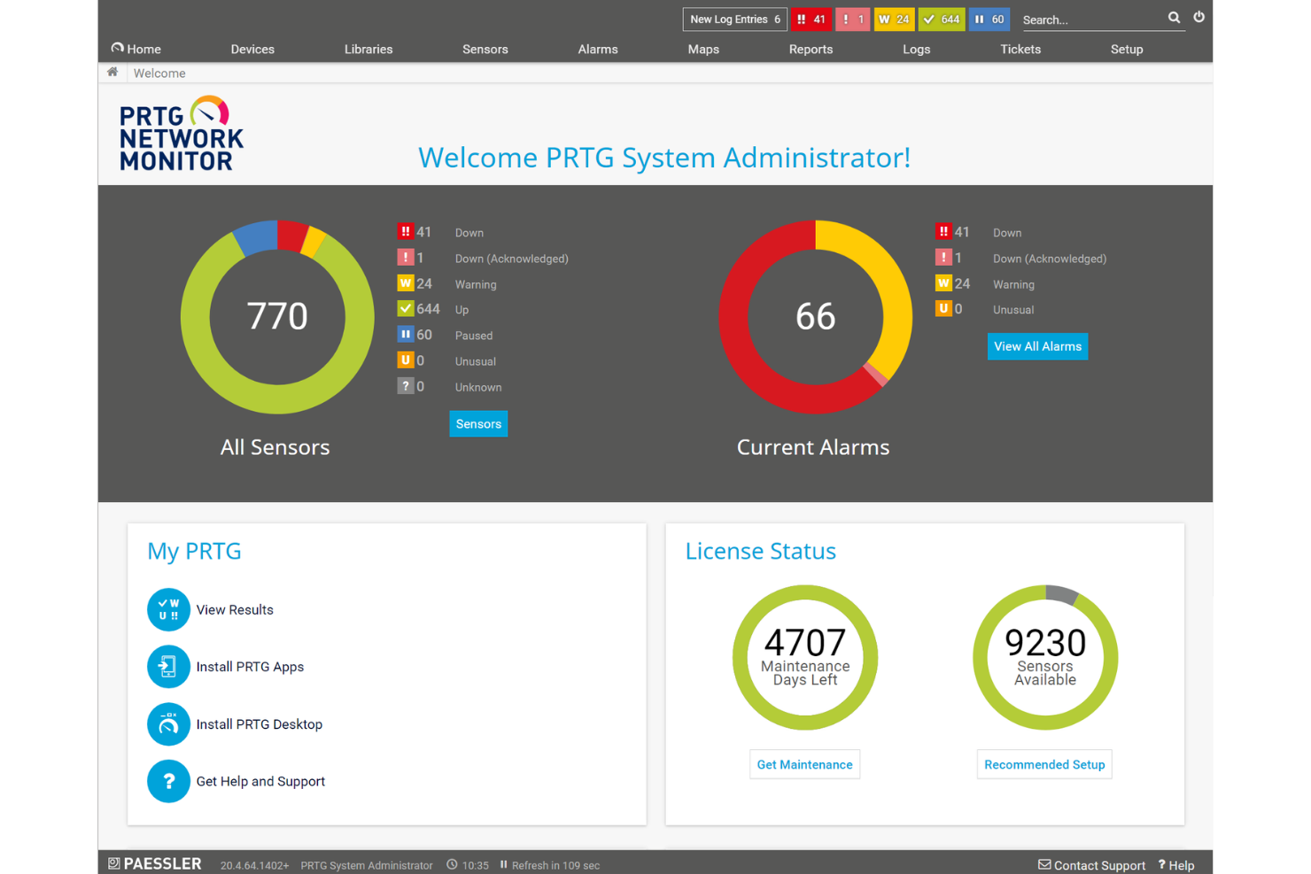 PRTG screenshot - 20 Beste Netzwerküberwachungssoftware im Test für 2026