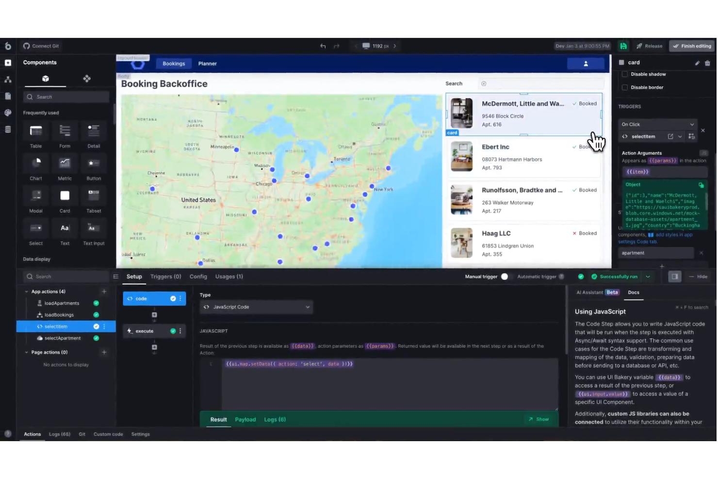 UI Bakery screenshot - 1 meilleures plateformes low-code pour créer des applications en 2026