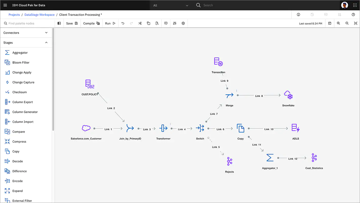 IBM InfoSphere DataStage screenshot - 1 Meilleurs Outils d’Intégration de Données Testés pour 2026