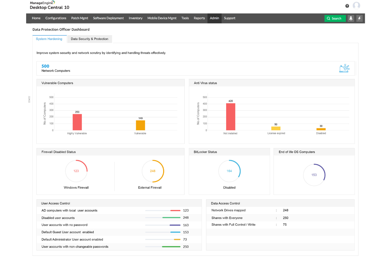 ManageEngine Endpoint Central screenshot - Die 20 besten Cybersecurity-Software im Jahr 2026