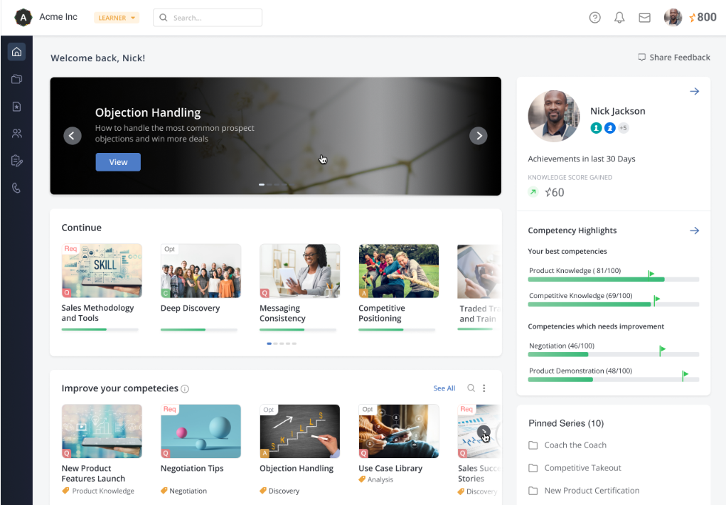 MindTickle screenshot - 10 Meilleurs Logiciels d’Intelligence Conversationnelle en 2026