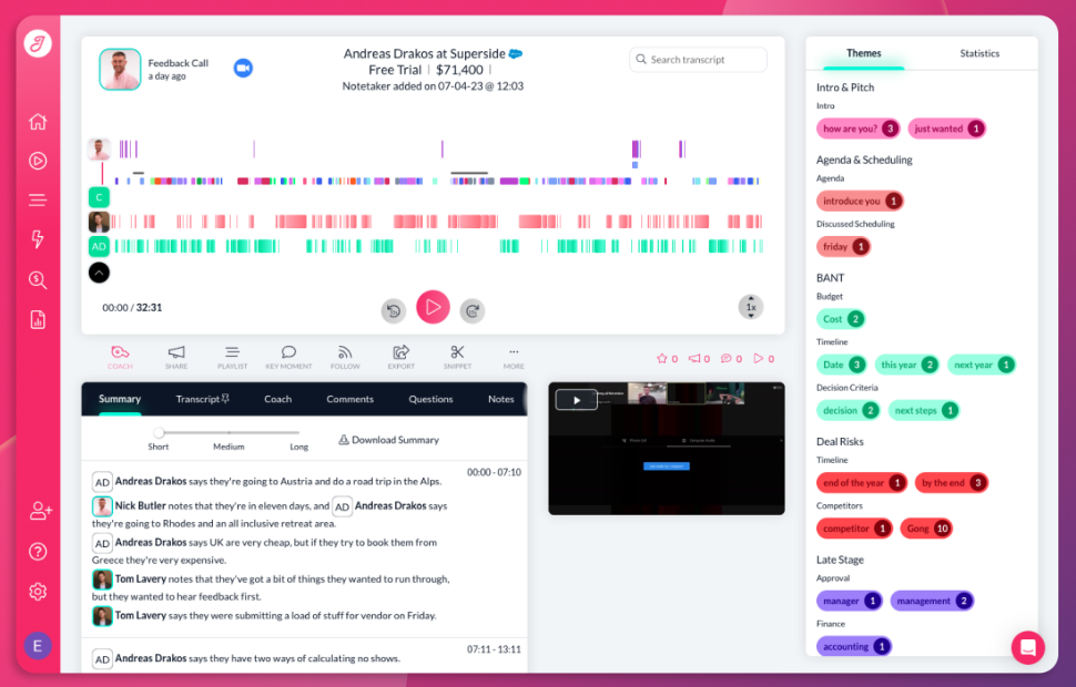 Jiminny screenshot - 10 Meilleurs Logiciels d’Intelligence Conversationnelle en 2026