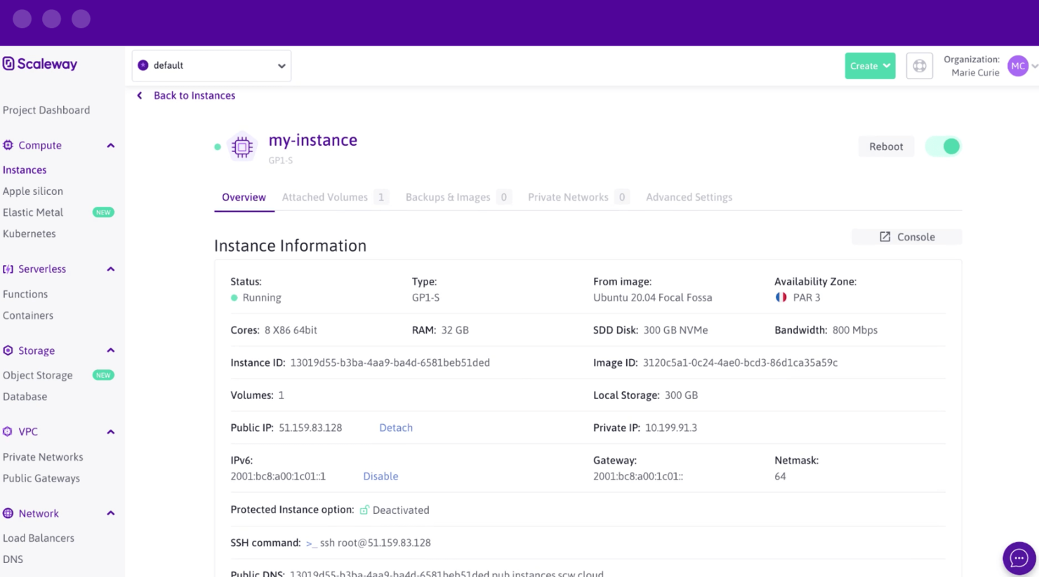 Scaleway screenshot - 10 beste Cloud-Service-Anbieter im Test für 2026