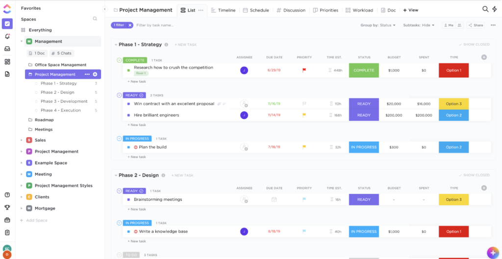 ClickUp screenshot - Die besten Tools für Backlog-Management im Test für 2026