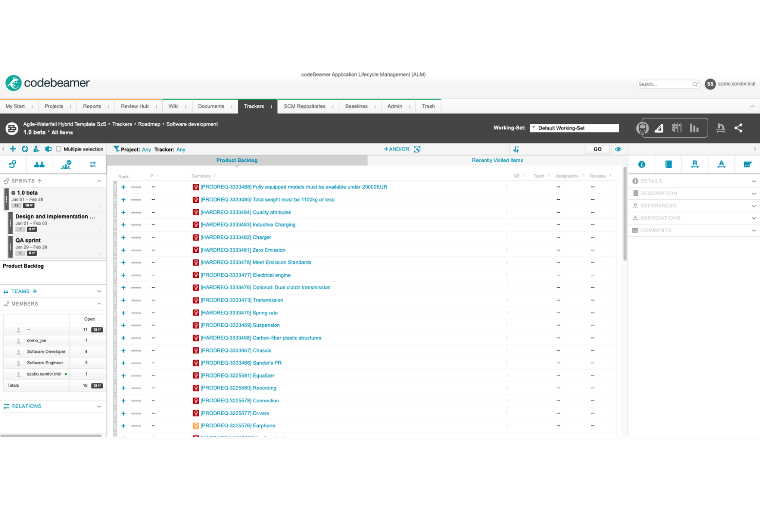 codebeamer screenshot - 10 Meilleurs Logiciels de Test ALM Passés en Revue en 2026