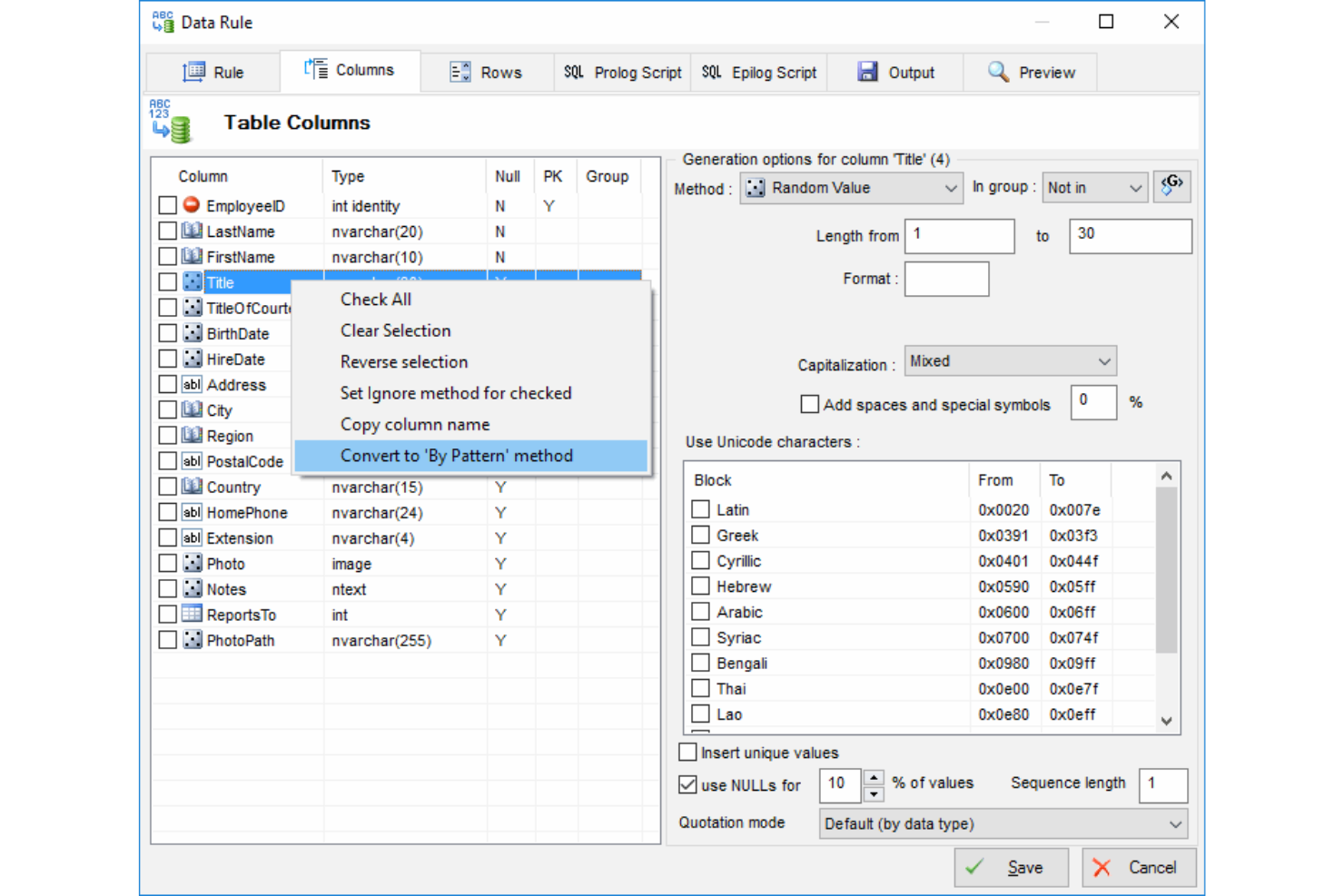 DTM Data Generator screenshot - 10 beste Datenbank-Testwerkzeuge im Test für 2026