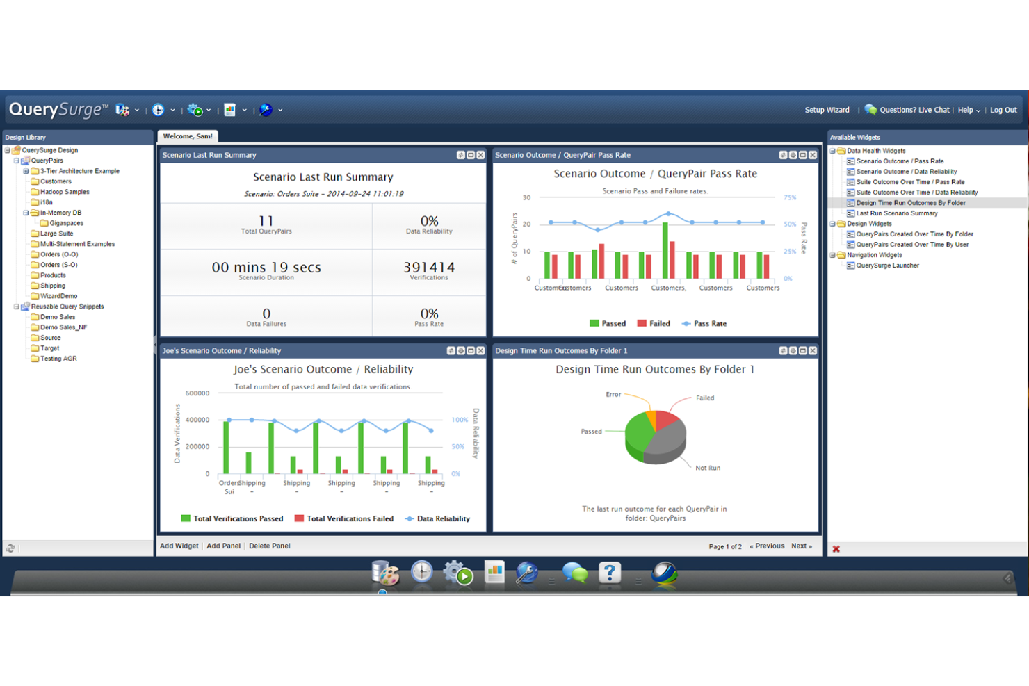 QuerySurge screenshot - 10 beste Datenbank-Testwerkzeuge im Test für 2026