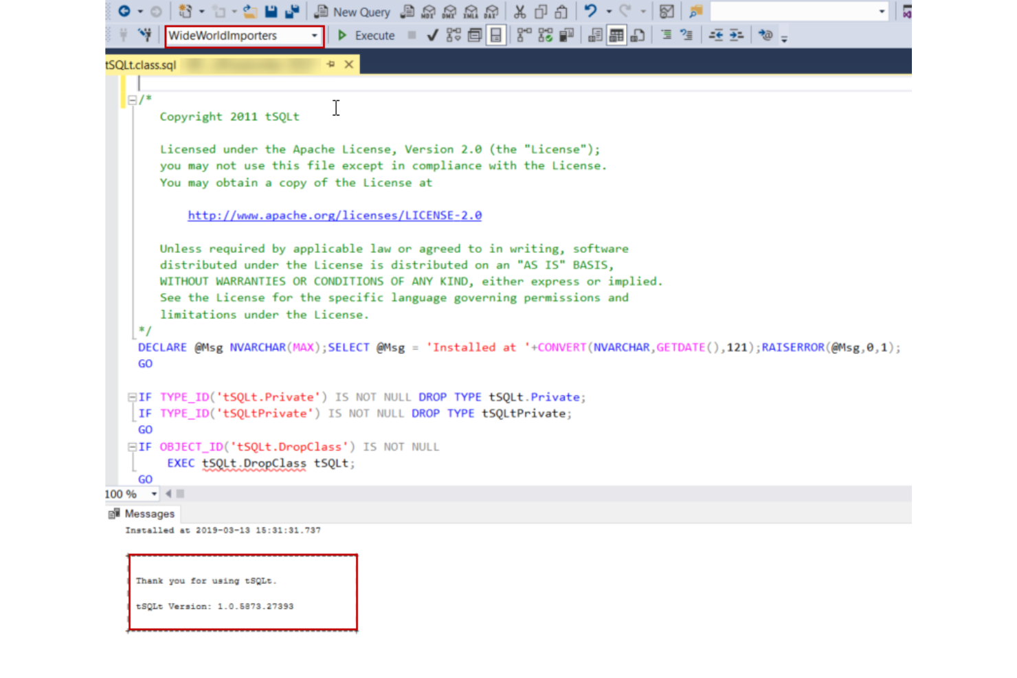 tSQLt screenshot - 10 beste Datenbank-Testwerkzeuge im Test für 2026